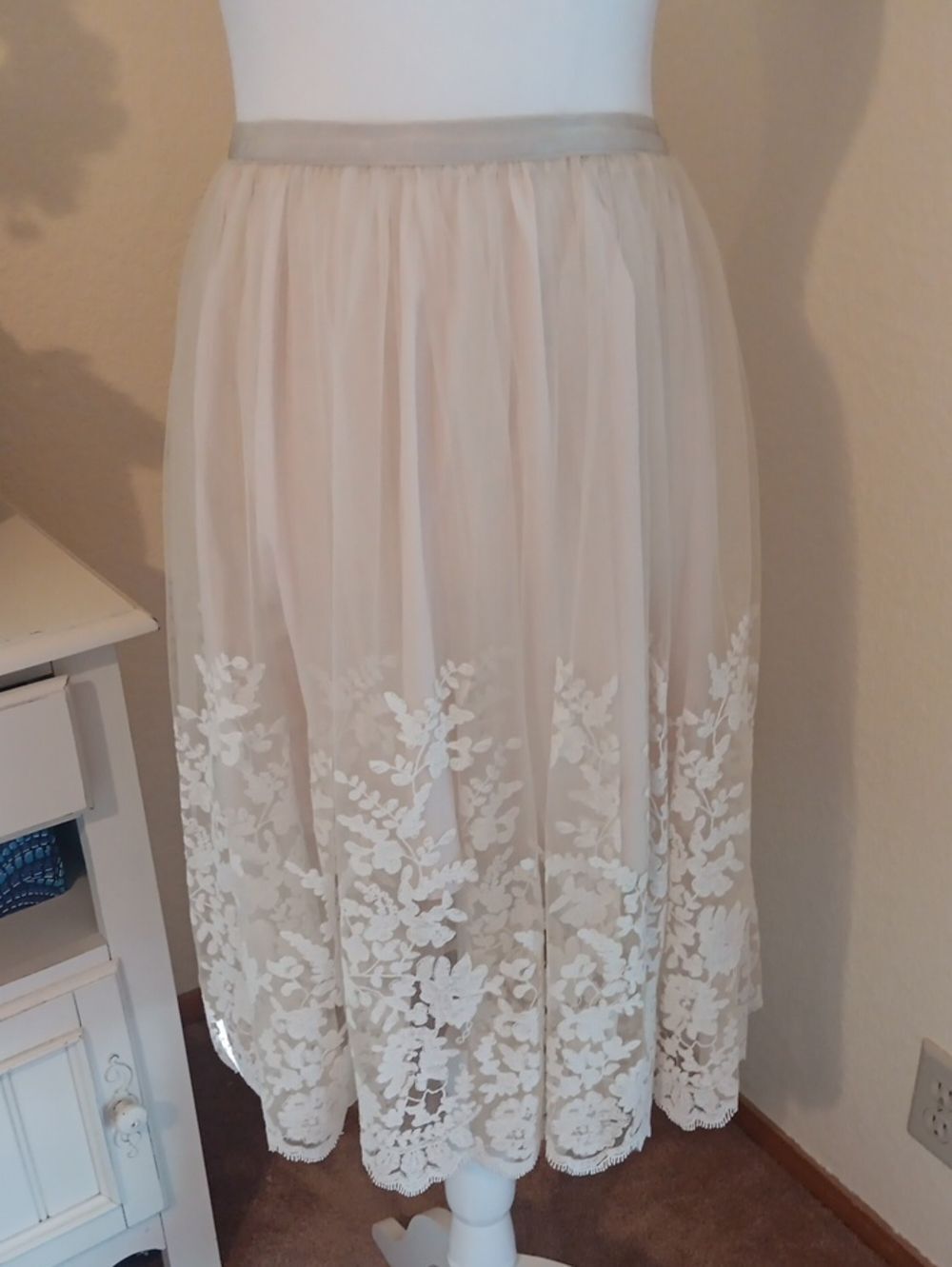 Lacemade  Collection Ivory Net And Lace Skirt. Balletcore. Fairycore.